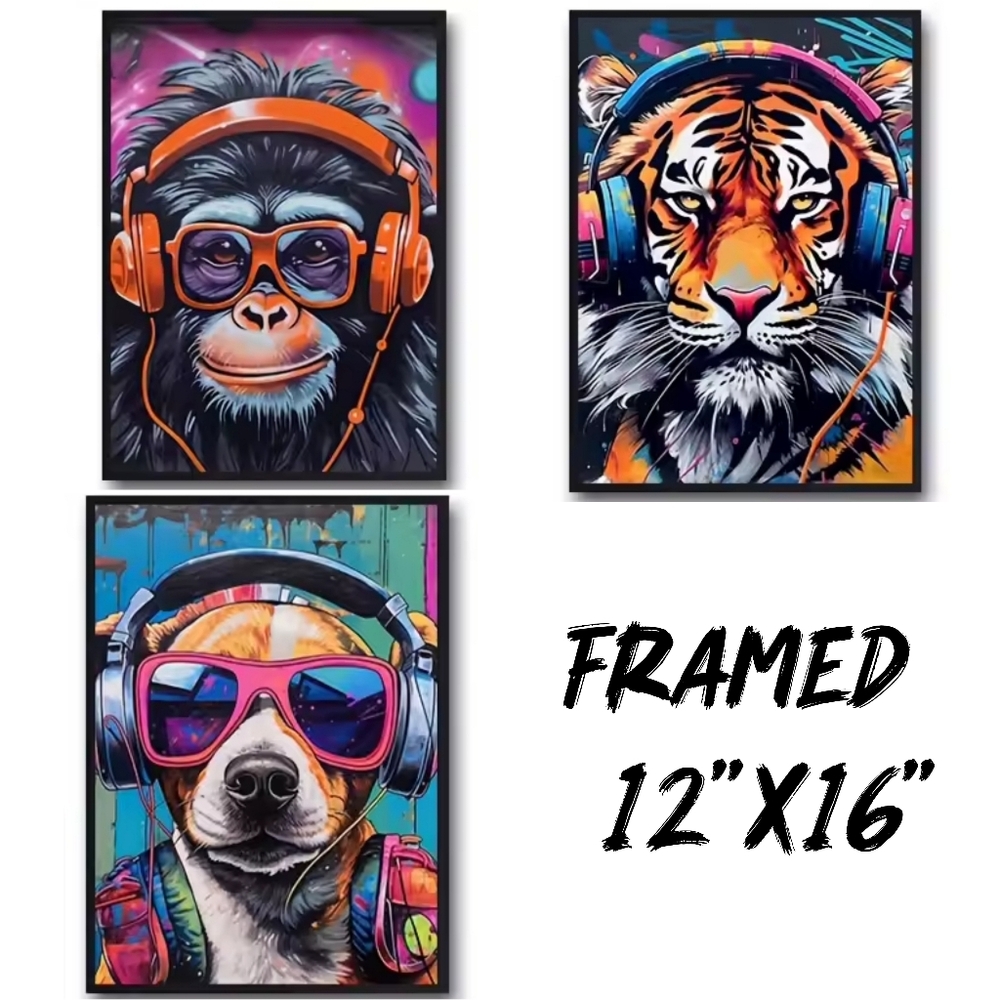 For Pepper01969 Set Of 3 FRAMED Large 12"x16" Canvas Art Deco-All 3